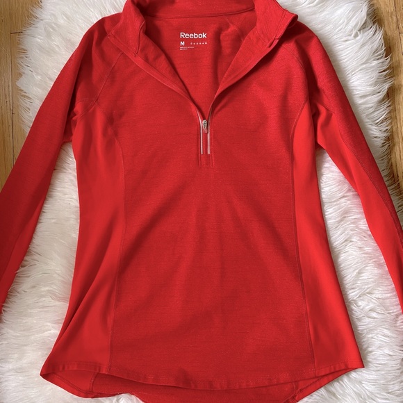 Reebok Tops - Women’s Neon 1/4 Zip Thumb Hole Athletic Top